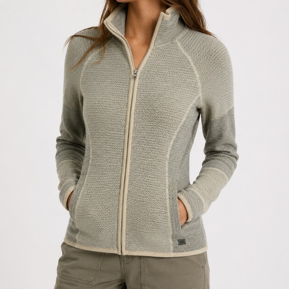 Smartwool Merino Wool Blend Sweater Womens XS Full Zip Gray Knit Gorpcore Hiking